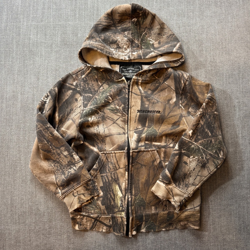 Youth Small Winchester Camo Full Zip‎ Hoodie Realtree Camouflage Outdoor